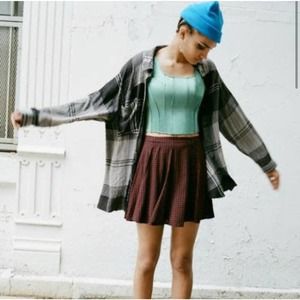 UO Millie Button-Front Floral Mini Skirt Small